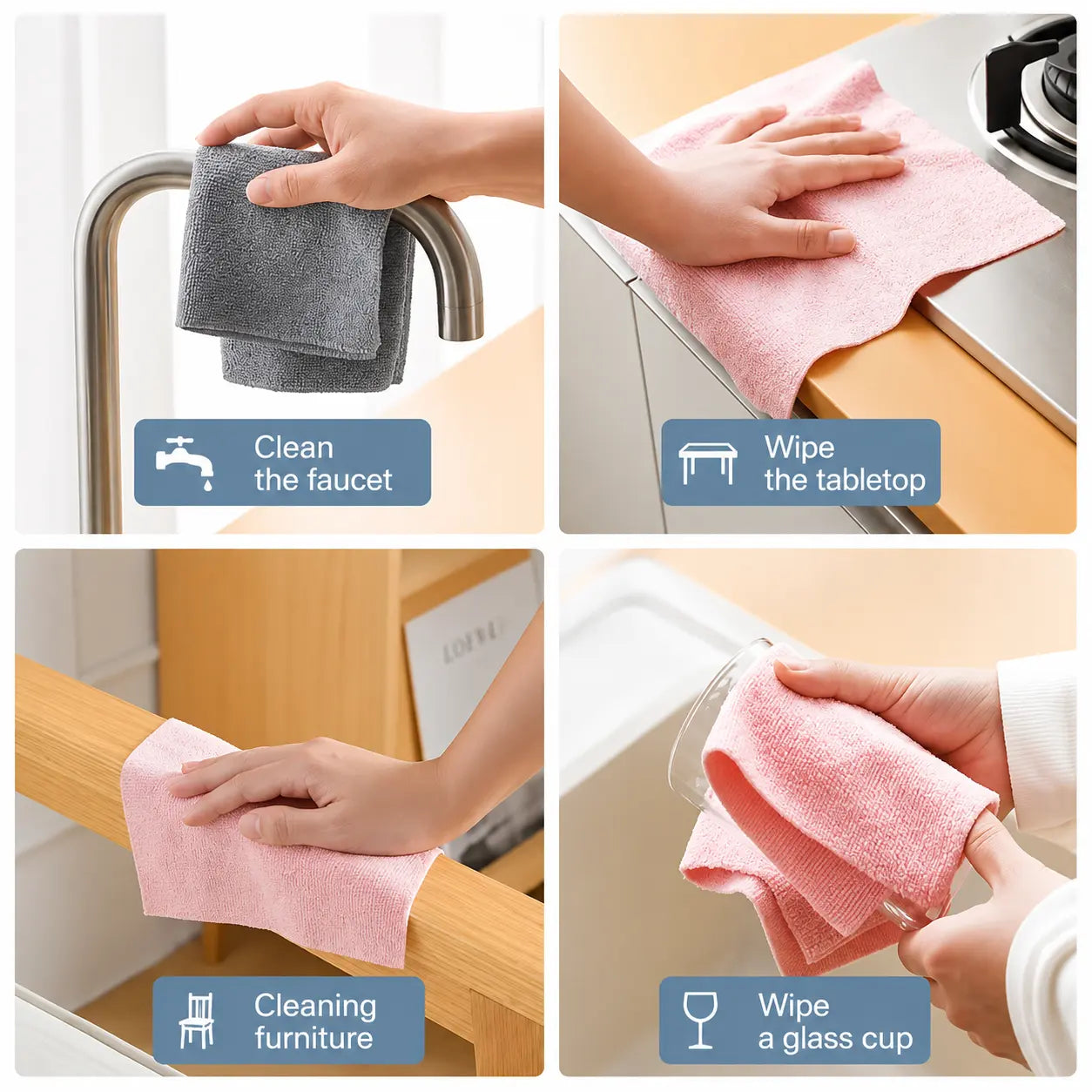 Reusable Kitchen Cleaning Cloth Roll – Washable & Quick Cleaning Wipes