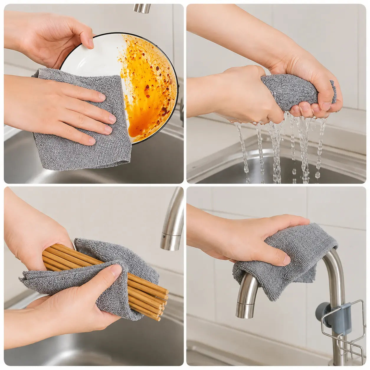Reusable Kitchen Cleaning Cloth Roll – Washable & Quick Cleaning Wipes
