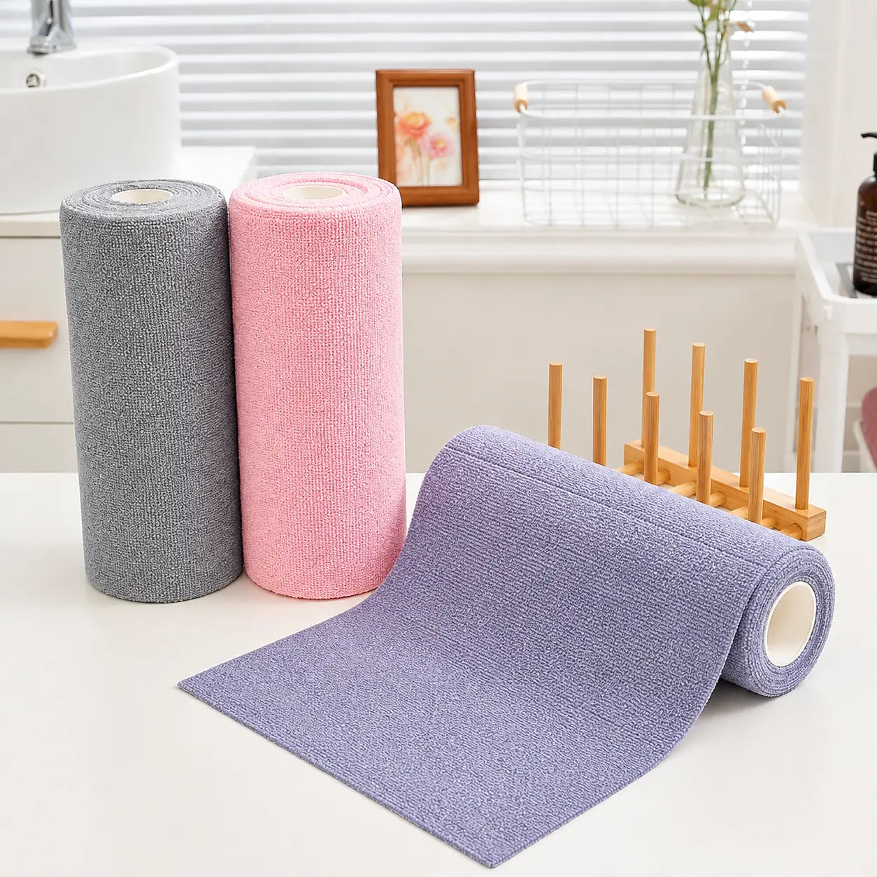 Reusable Kitchen Cleaning Cloth Roll – Washable & Quick Cleaning Wipes